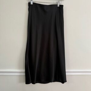 Aqua Black Midi A-Line Skirt Size Small